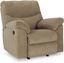 Briar Light Brown Polyester Rocker Recliner with Metal Frame