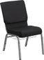 Elegant Black Fabric and Silver Steel Stacking Chair