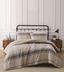 Gray Plaid Cotton Full Bedspread Set with Down Alternative