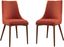 Contemporary Tangerine Upholstered Wood Side Chair