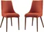 Contemporary Tangerine Upholstered Wood Side Chair