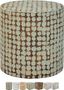 Sage Green Round Coconut Shell Mosaic Wood Side Table