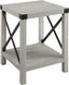 Urban Farmhouse Square Side Table with Black Metal Accents