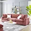 Dusty Rose Velvet Three-Piece Lawson Sofa with Down Fill Cushions