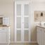 36 in. x 80 in. White Frosted Glass Solid Core MDF Bi-Fold Door