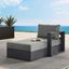 Gray Charcoal Aluminum Outdoor Left Arm Chaise Lounger