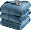 Twin Blue Reversible Plush Heated Blanket