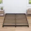 Black Metal Low Profile Queen Bed Frame with Reinforced Slats