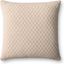 Ivory and Wheat Checkerboard Cotton 18'' Square Pillow Cover