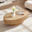 Natural Ash Wood Drum Coffee Table with Pedestal Base