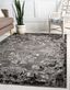 Gray Abstract Botanical 9' x 12' Outdoor Synthetic Area Rug