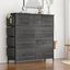 Black Wood Grain Tall Dresser with 10 Drawers and Side Pockets