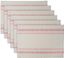 Rustic Beige and Red Striped Cotton Placemats, Set of 6