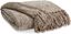 Tamish Taupe 60" x 50" Polyester Throw Blanket with Knotted Fringe