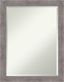 Plank Pinstripe Grey Narrow Framed Beveled Bathroom Mirror