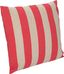 Red and Natural Striped Cotton Linen Square Pillow