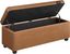 Caramel Brown Synthetic Leather Storage Ottoman Bench