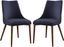 Navy Low-Profile Upholstered Wood Side Chair