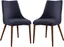 Navy Low-Profile Upholstered Wood Side Chair