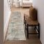 Gray Abstract Synthetic Easy Care Runner Rug 96" x 23"