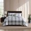 Alder Blue and Grey Plaid Cotton Twin Comforter Set