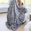 Large Marbled Gray Faux Fur Reversible Throw Blanket