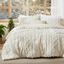 Beige Boho King Microfiber Comforter Set with Embroidery