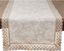 Natural Cotton Linen Jacquard Lace Trim Table Runner 16" x 120"