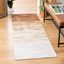 Ivory and Brown Handmade Geometric Cowhide Runner Rug