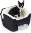 Medium Black Diamond Dog Car Seat with Storage Tray