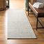 Sophisticated Silver & Ivory Handwoven Wool Runner Rug - 2'3" x 20'