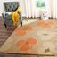 Gold and Orange Floral Handmade Wool Area Rug