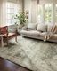 Rosette Sage and Beige 5' x 7'6" Plush Synthetic Area Rug