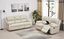 Beige Bonded Leather Reclining Sofa and Loveseat Set