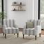 Gray Striped Barrel Accent Chair with Nailhead Trim