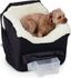 Small Black Diamond Dog Car Seat with Sherpa Lining