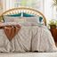 King Size White Tufted Boho Embroidery Duvet Cover Set