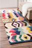 Multicolor Geometric Wool Hand-Tufted Runner Rug, 2'6" x 8'