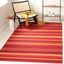 Handmade Red Wool Striped Flat Woven Rug - 3' x 5'