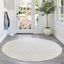 Handmade Off White Braided Wool Round Shag Rug