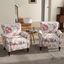 Floral Pattern Blue and White Barrel Accent Chair Set