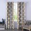 Gold White Geometric Blackout Grommet Curtains, 84 Inch, 2 Panels