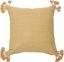 Bohemian Beige Cotton Tassel 20" Square Pillow Cover