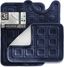 Navy Blue Velvet Memory Foam 3-Piece Bath Rug Set