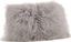 Fog Gray Wool Mongolian Lamb Fur Throw Pillow, 12" x 20"