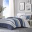 King Size Blue Cotton Reversible Comforter Set with Shams