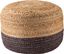 Oliana Dark Gray and Natural Jute Round Pouf, 18"