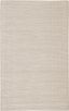 Ivory and Gray Handwoven Wool and Viscose Area Rug 5' x 8'