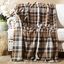 Autumn Plaid Fleece and Sherpa Reversible Throw Blanket