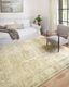 Ivory Rectangular Stain-Resistant Synthetic Oriental Rug